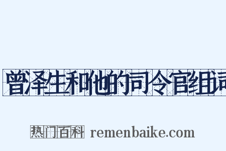 曾泽生和他的司令官组词是什么意思的图片
